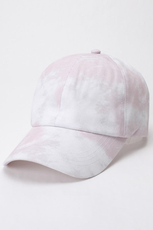 Pastel Spiral Tie Dye Cotton Baseball Cap Hat