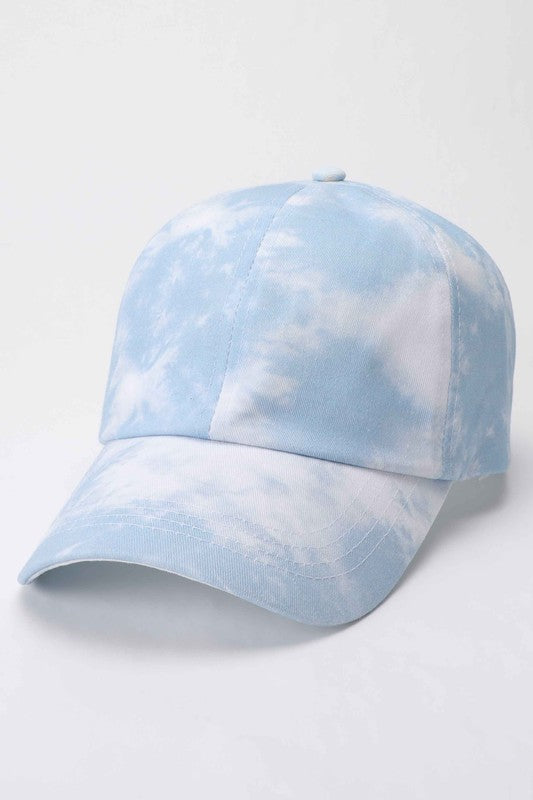 Pastel Spiral Tie Dye Cotton Baseball Cap Hat