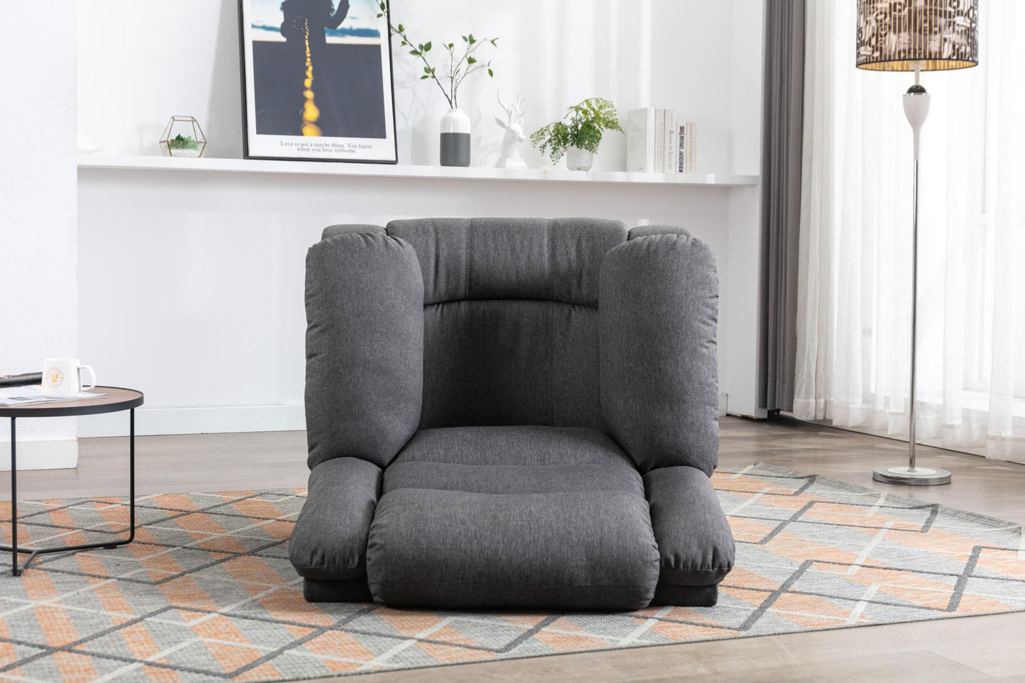 Classic Electric Recliner with Soft Cushion and Back, Armchair