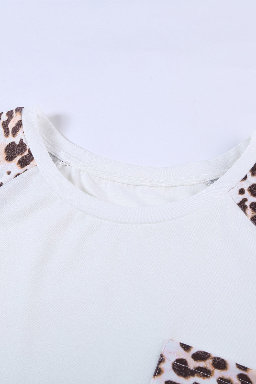 Leopard Striped Double Pocket Plus Size Tee *