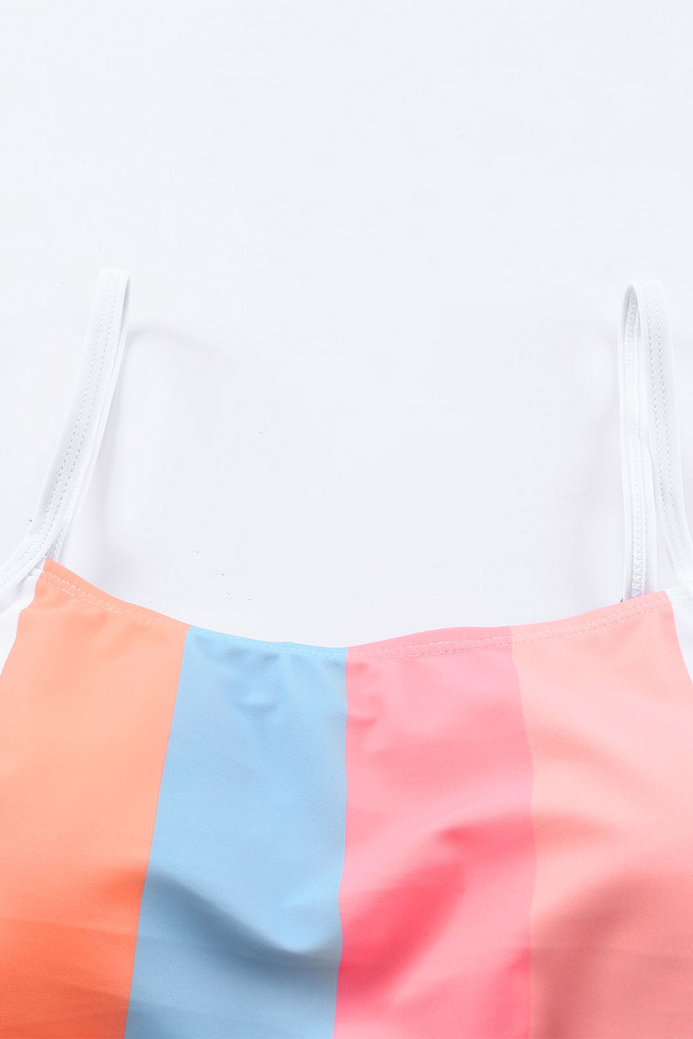 Striped Colorblock High Waist Two Piece Swimsuit *