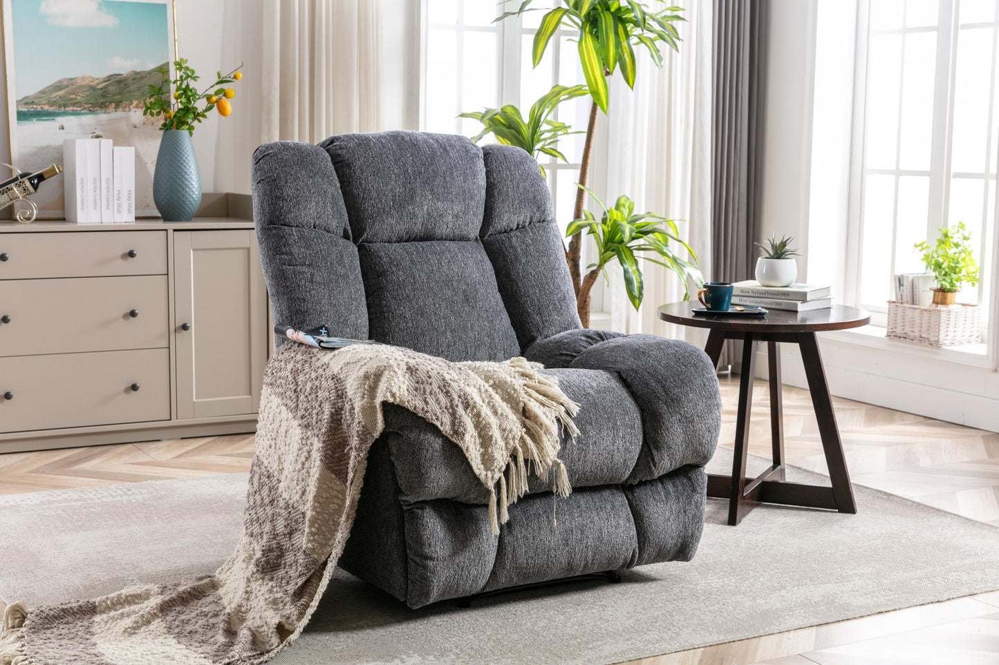 Electric sofa recliner with USB charging port