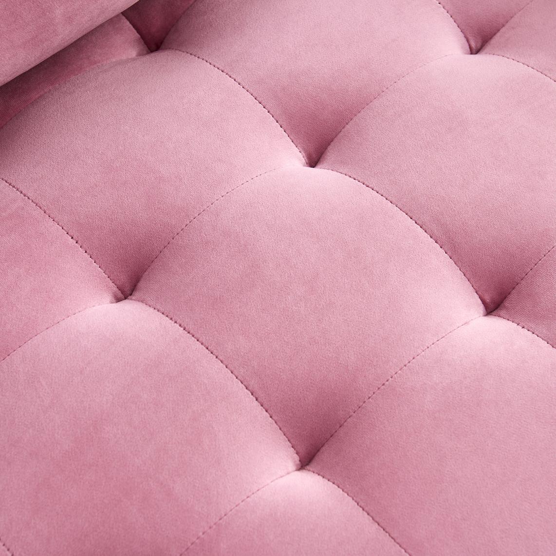 Modern Velvet fabric sofa 71" - Pink