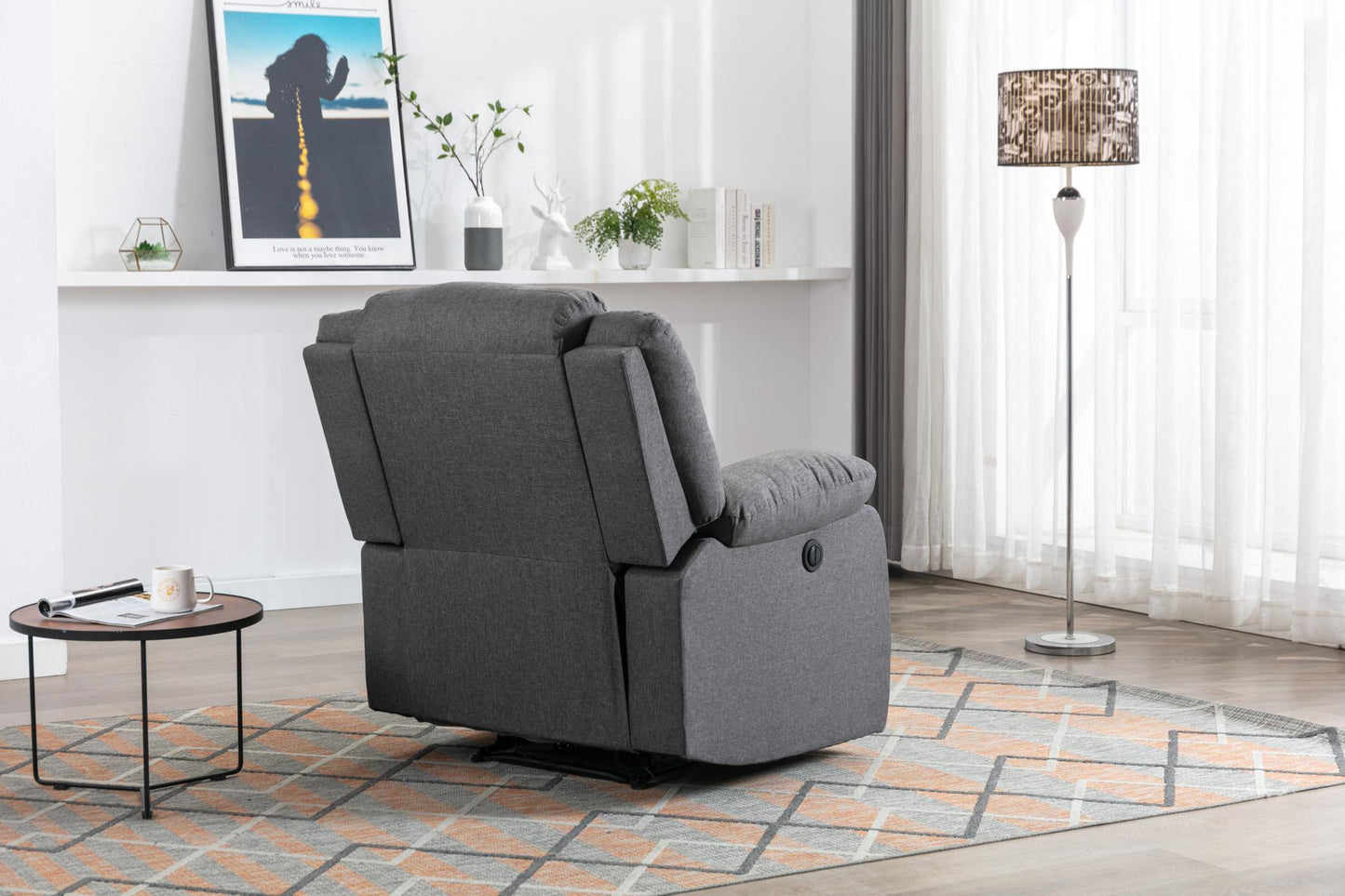 Classic Electric Recliner with Soft Cushion and Back, Armchair