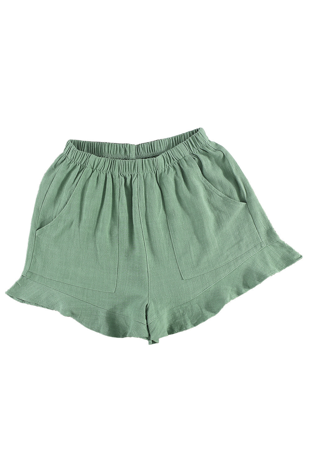 Casual High Waist Pocketed Ruffle Shorts *