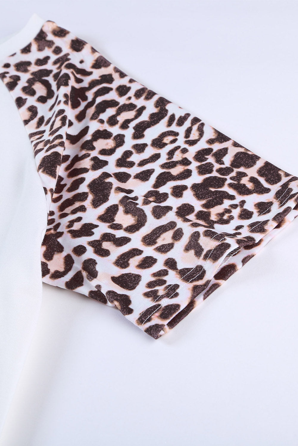 Leopard Striped Double Pocket Plus Size Tee *