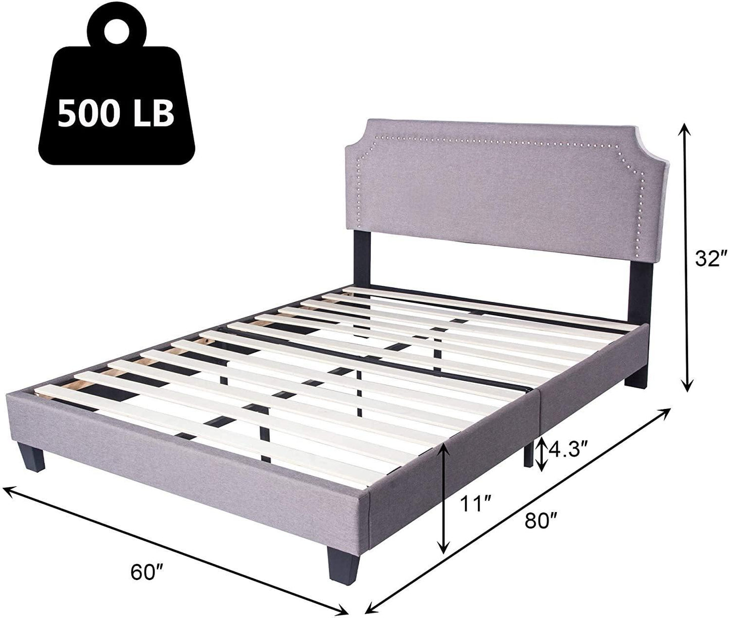 Queen Size Platform Bed Frame and Headboard