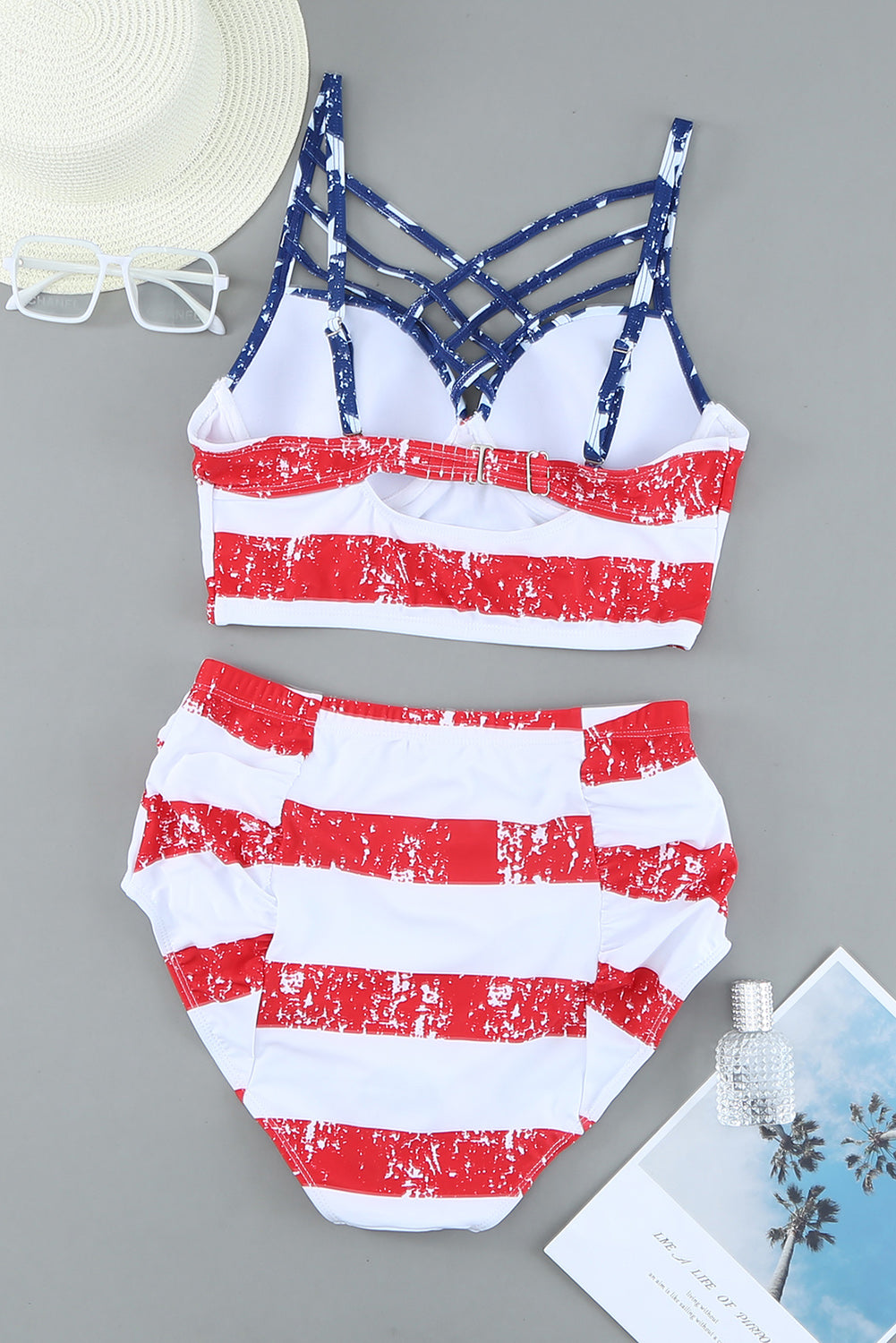 Strappy Neck Detail High Waist Swimsuit *