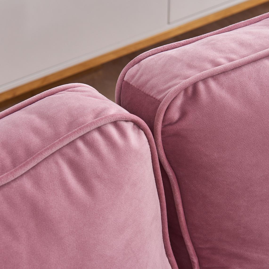 Modern Velvet fabric sofa 71" - Pink