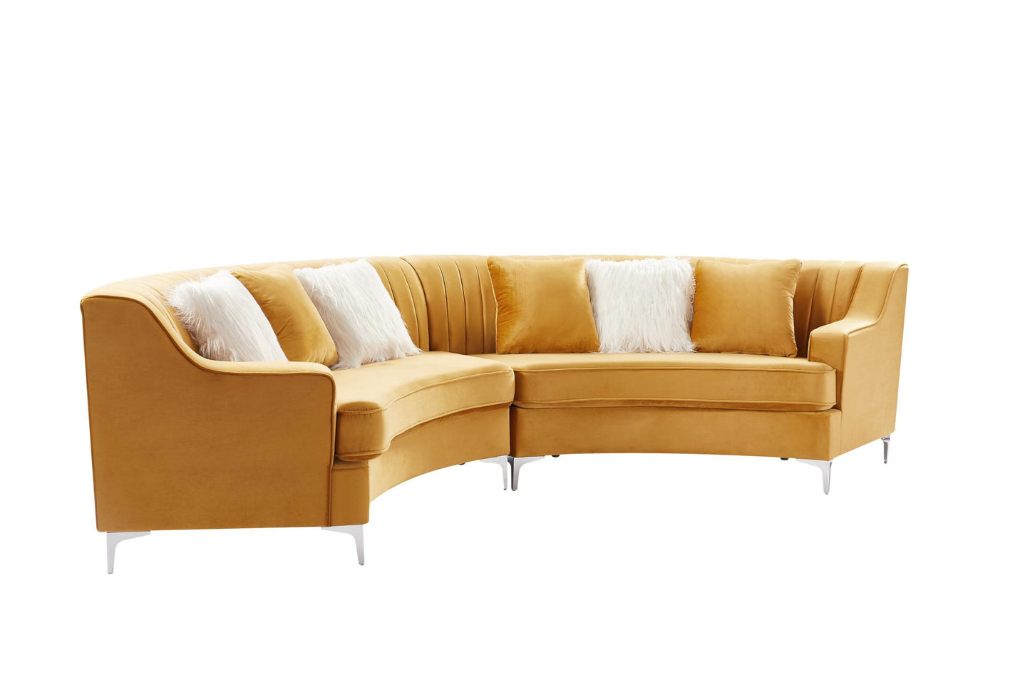 Velvet Curved Oversize Sofa for Living Room