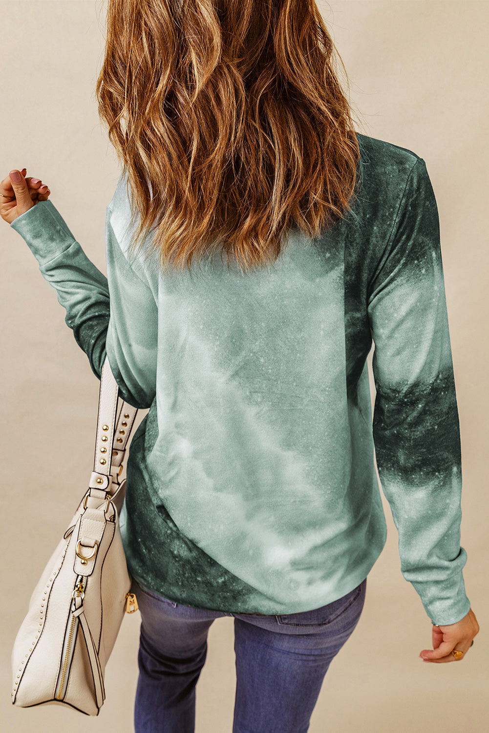 Ombre Grey Tie Dye Casual Long Sleeve Sweatshirt *