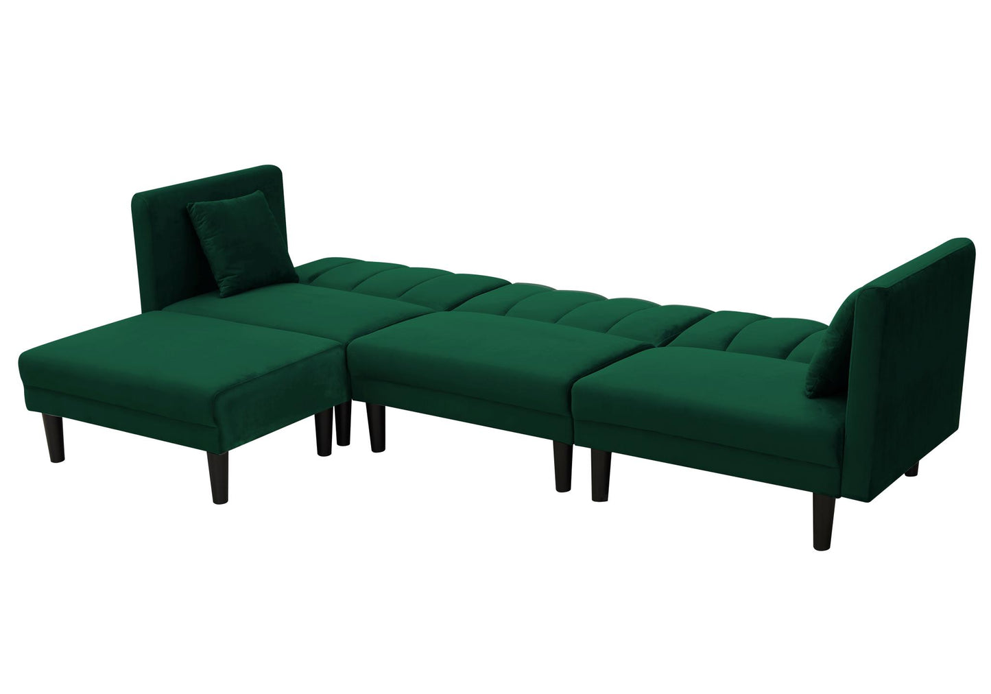 REVERSIBLE SECTIONAL SOFA SLEEPER WITH 2 PILLOWS  VELVET