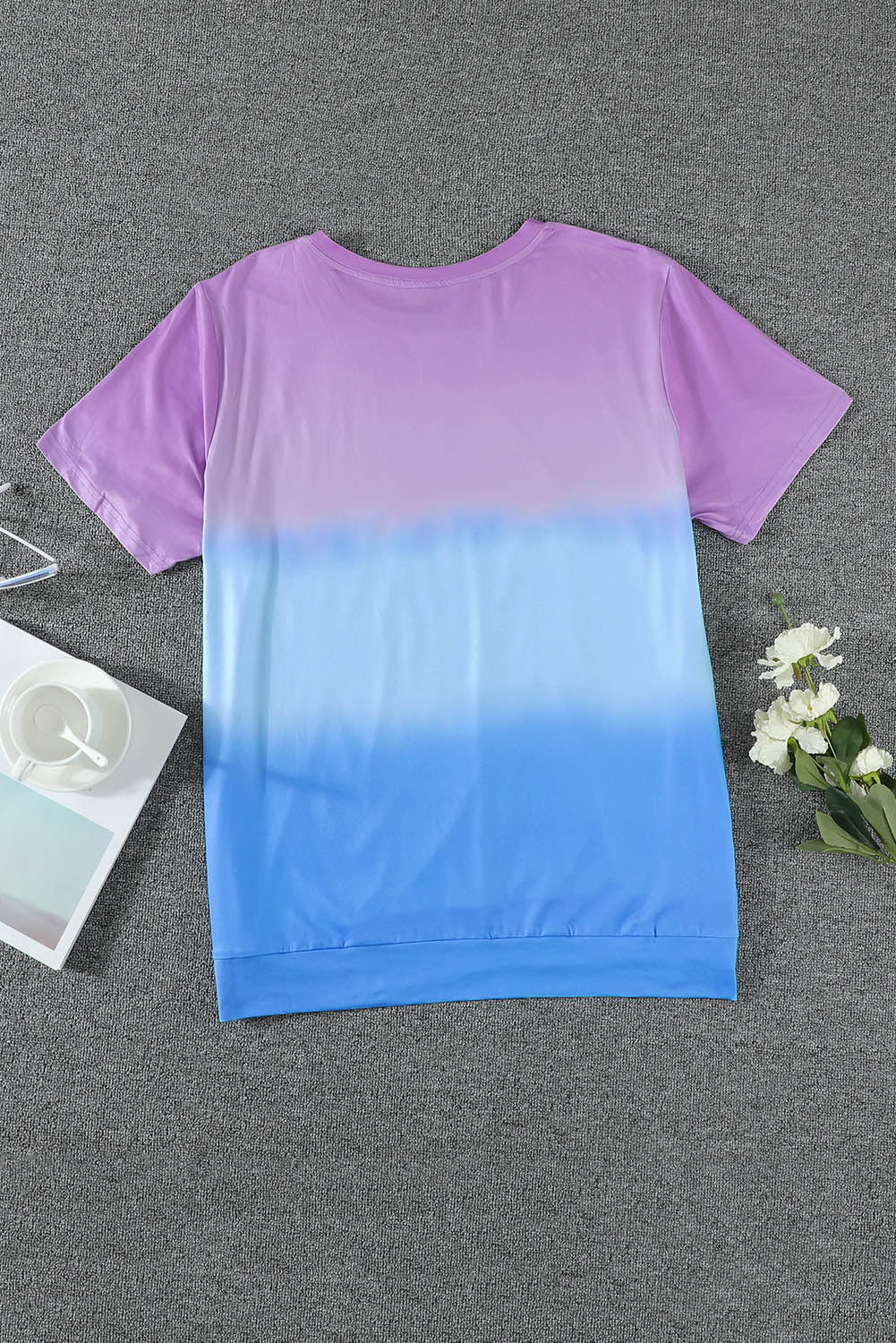 Casual Crew Neck Tie-dye Colorblock Plus Size Tee *