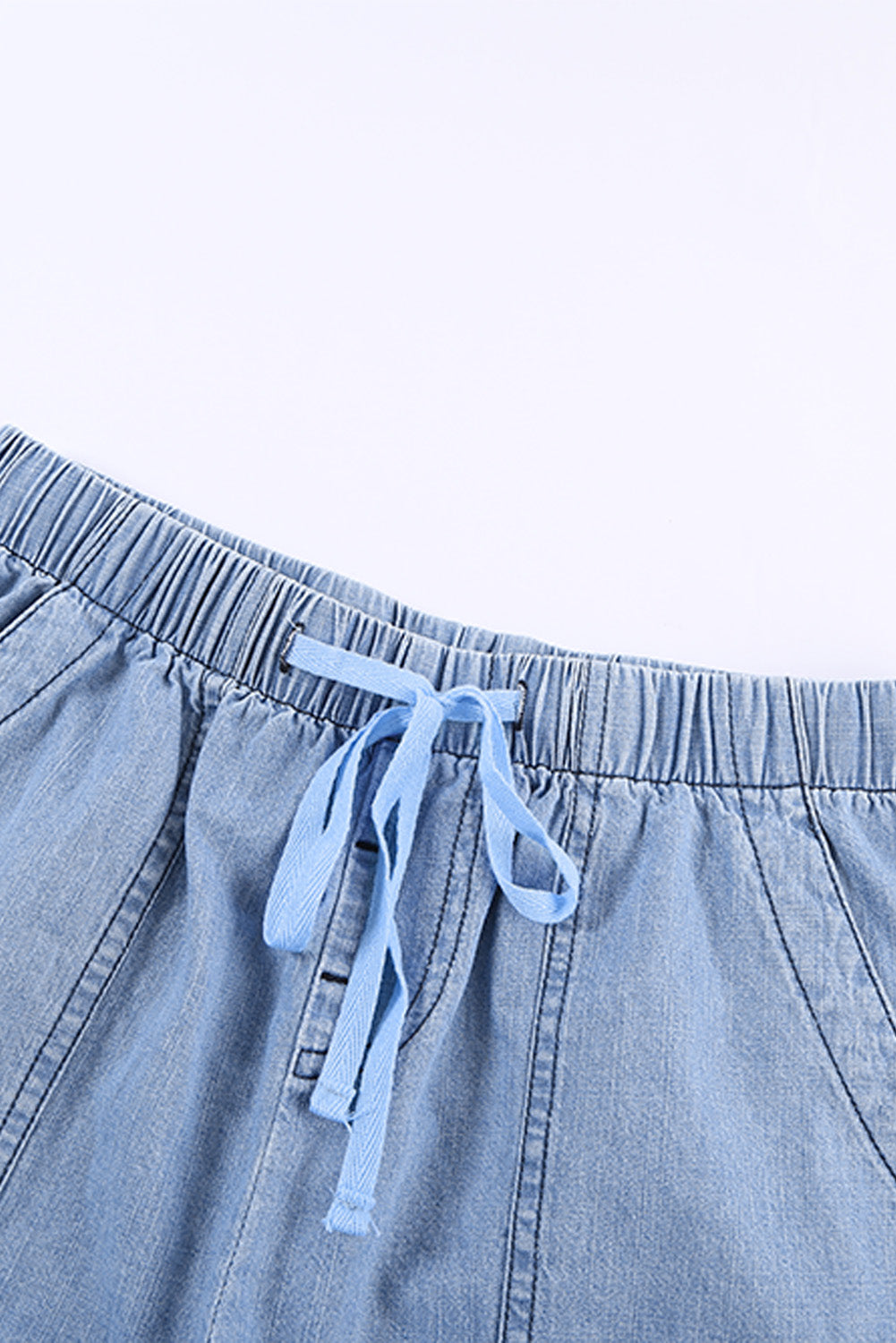 Casual Frayed Pocketed Denim Shorts *