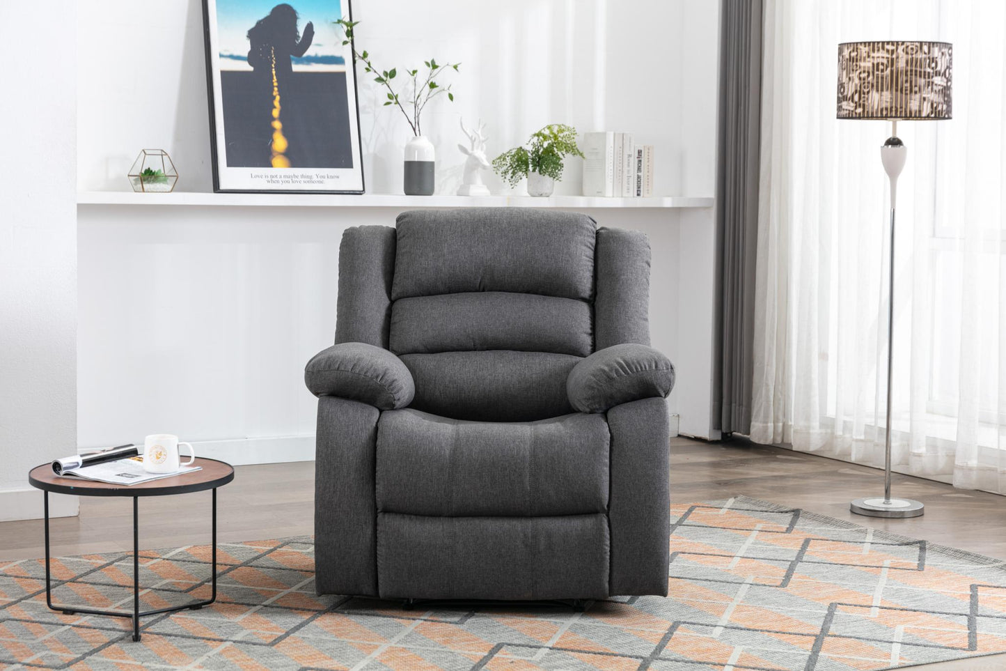 Classic Electric Recliner with Soft Cushion and Back, Armchair