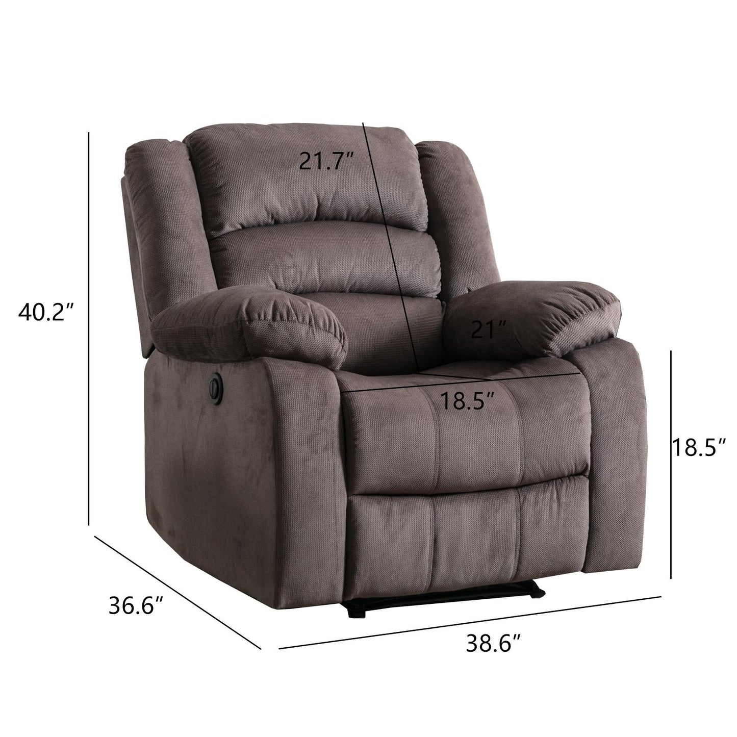 Classic Electric Recliner with Soft Cushion and Back, Armchair