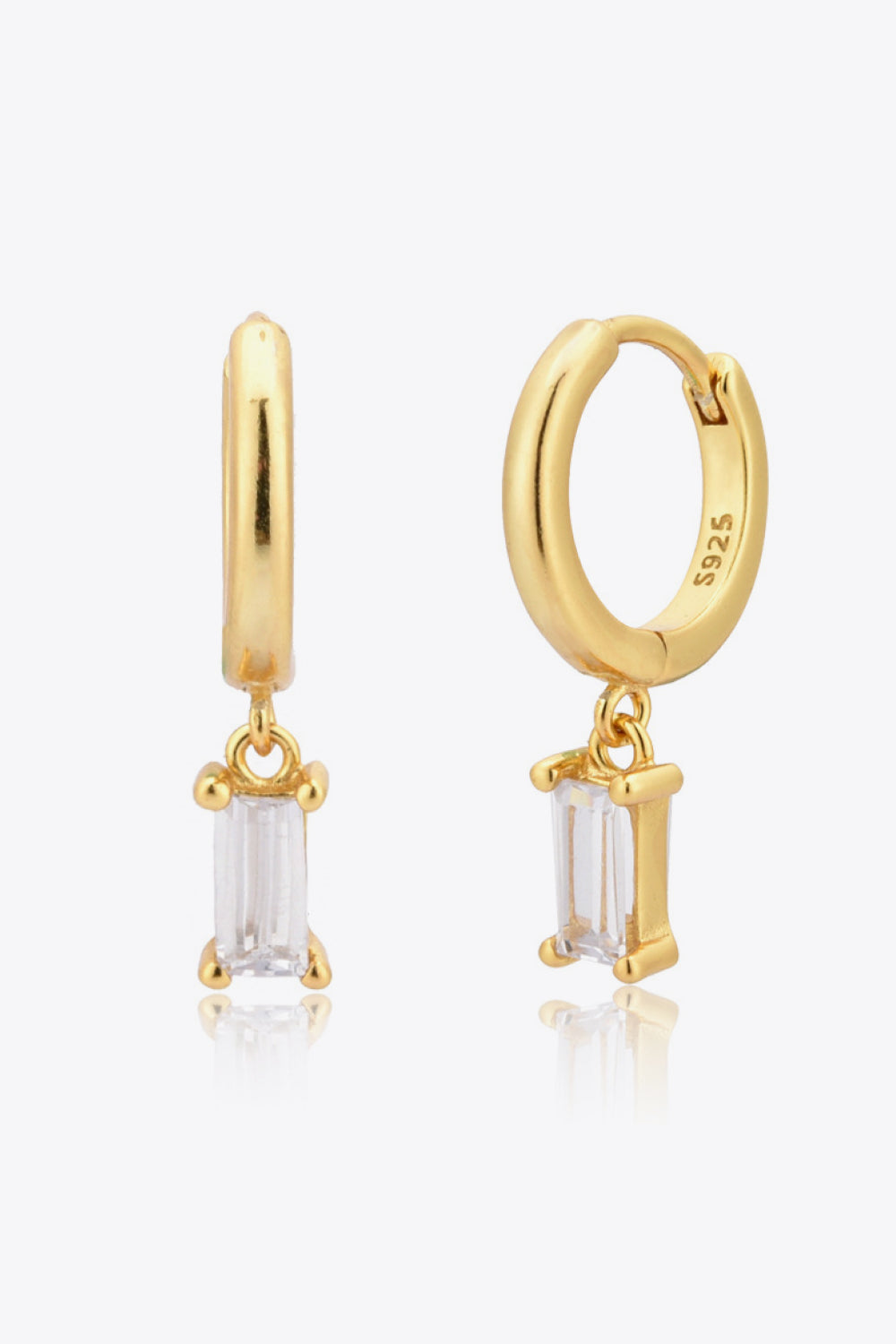 Zircon Huggie Drop Earrings