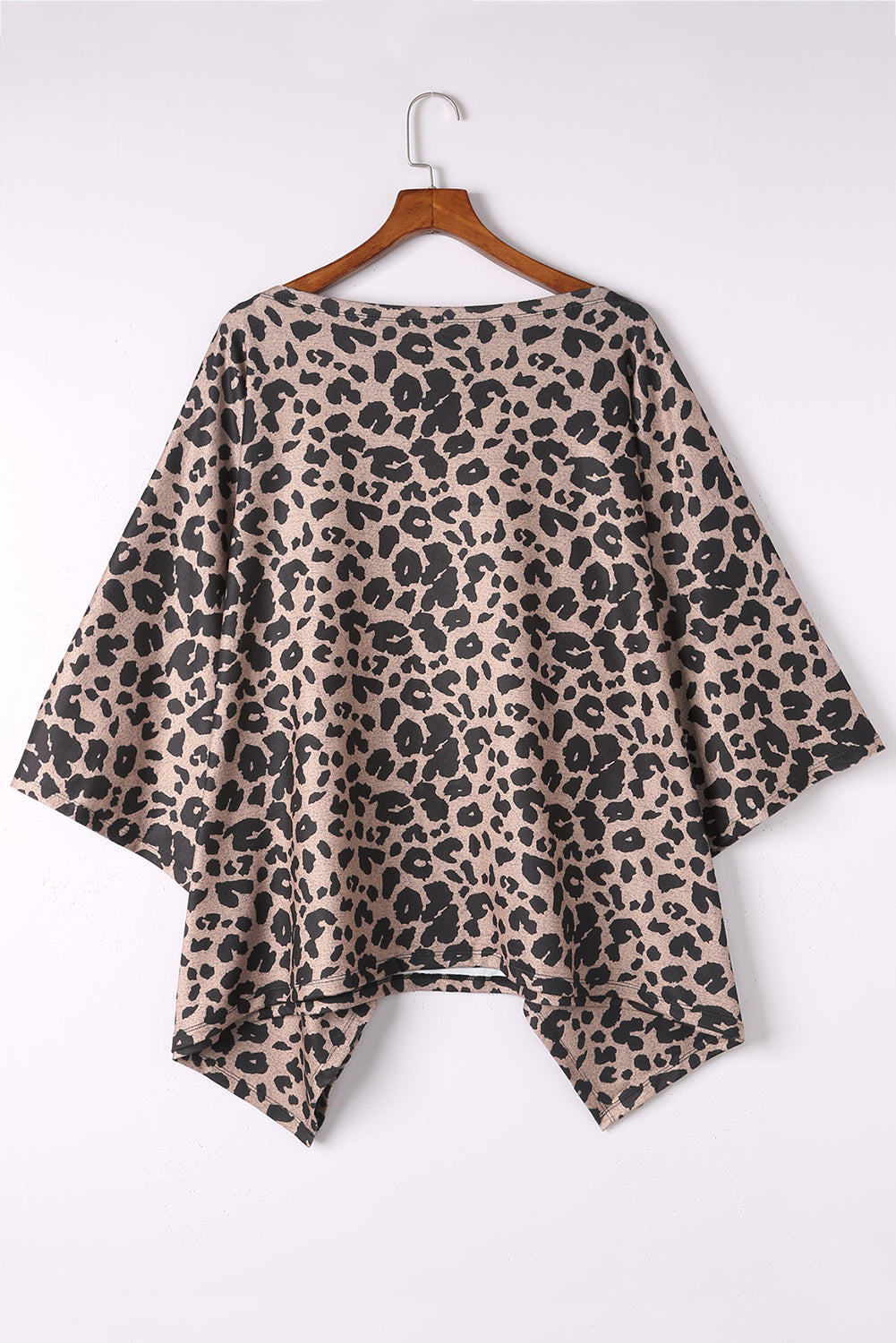 Cheetah Poncho Style Casual Oversized Tunic Top *