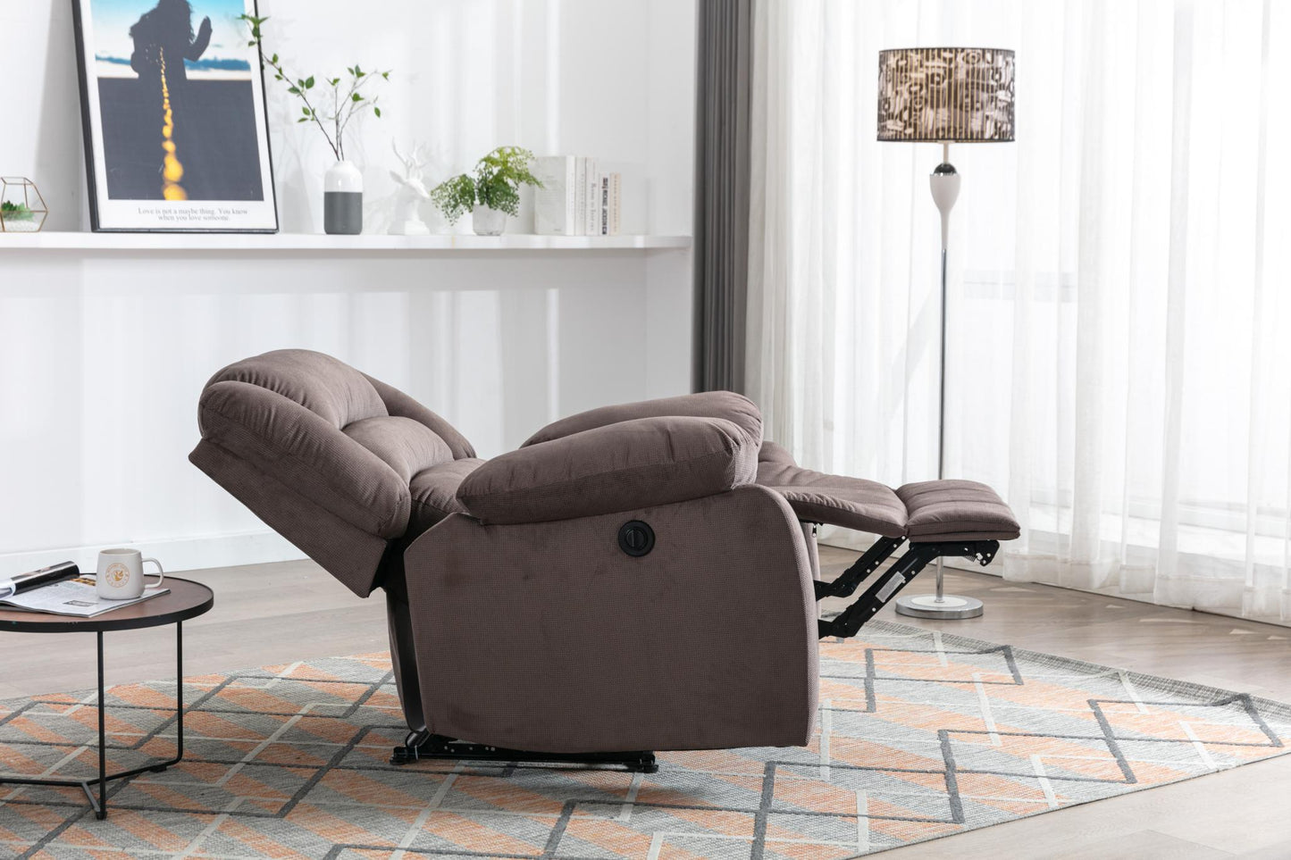 Classic Electric Recliner with Soft Cushion and Back, Armchair