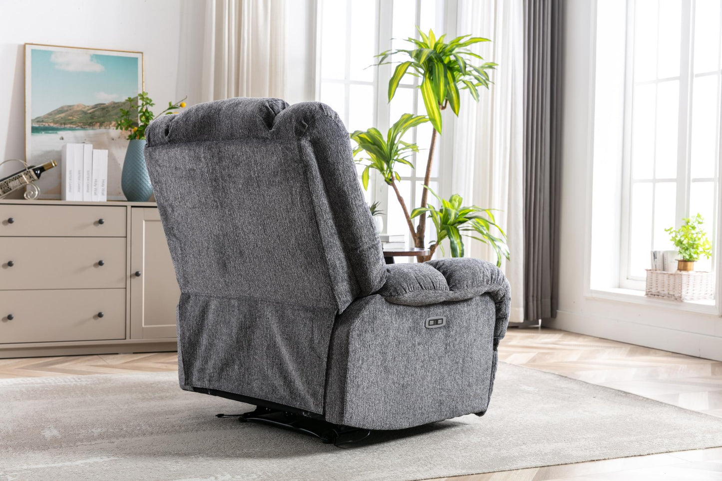 Electric sofa recliner with USB charging port