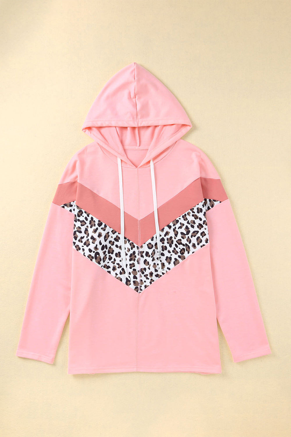 Leopard Chevron Casual Plus Size Hoodie *