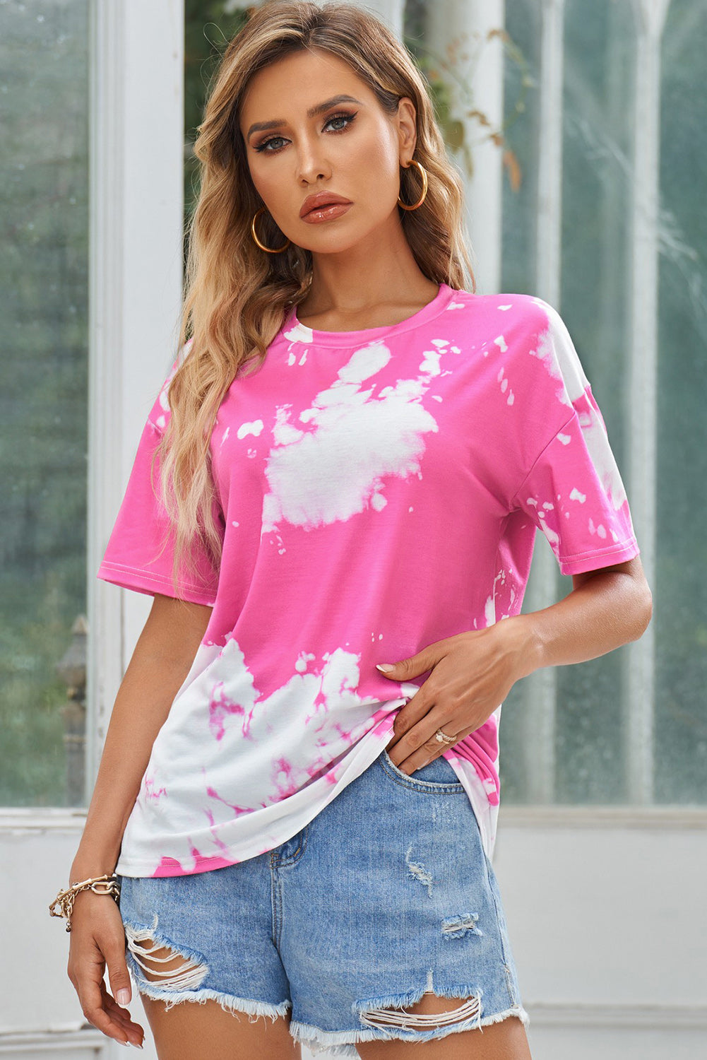 Casual Tie Dye Short Sleeve T Shirt *