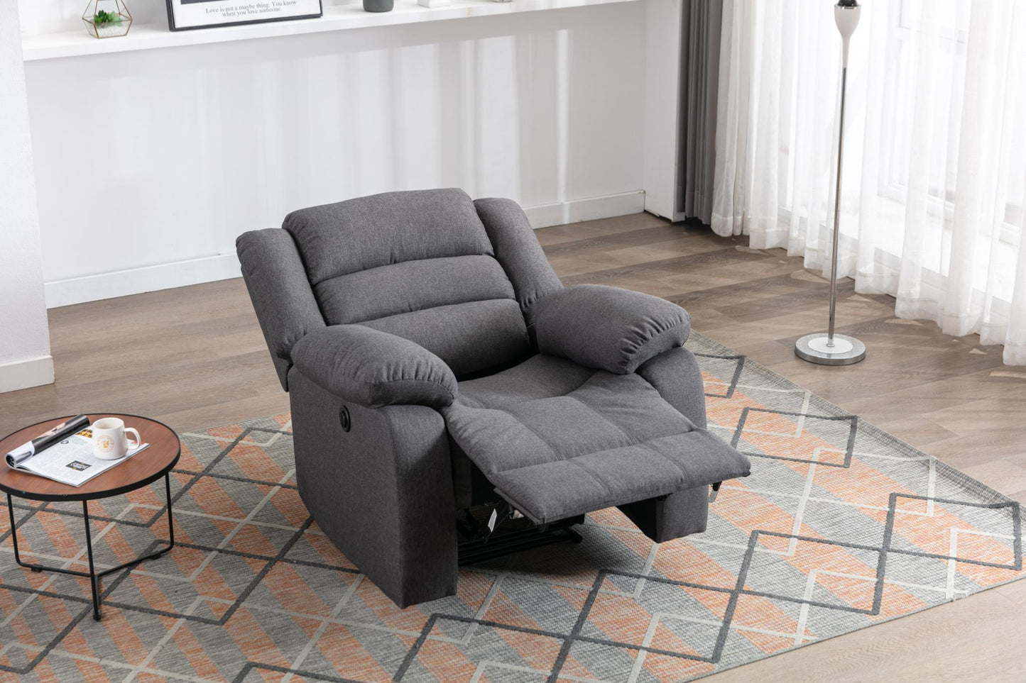 Classic Electric Recliner with Soft Cushion and Back, Armchair