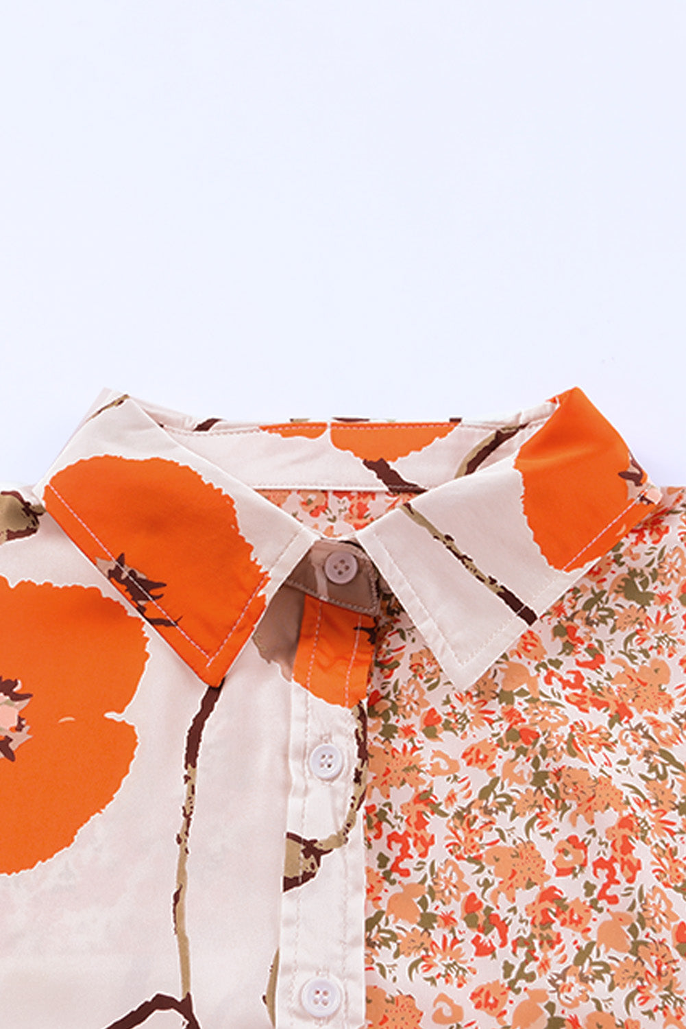 Bohemian Floral Pockets Patchwork Button Up Shirt *