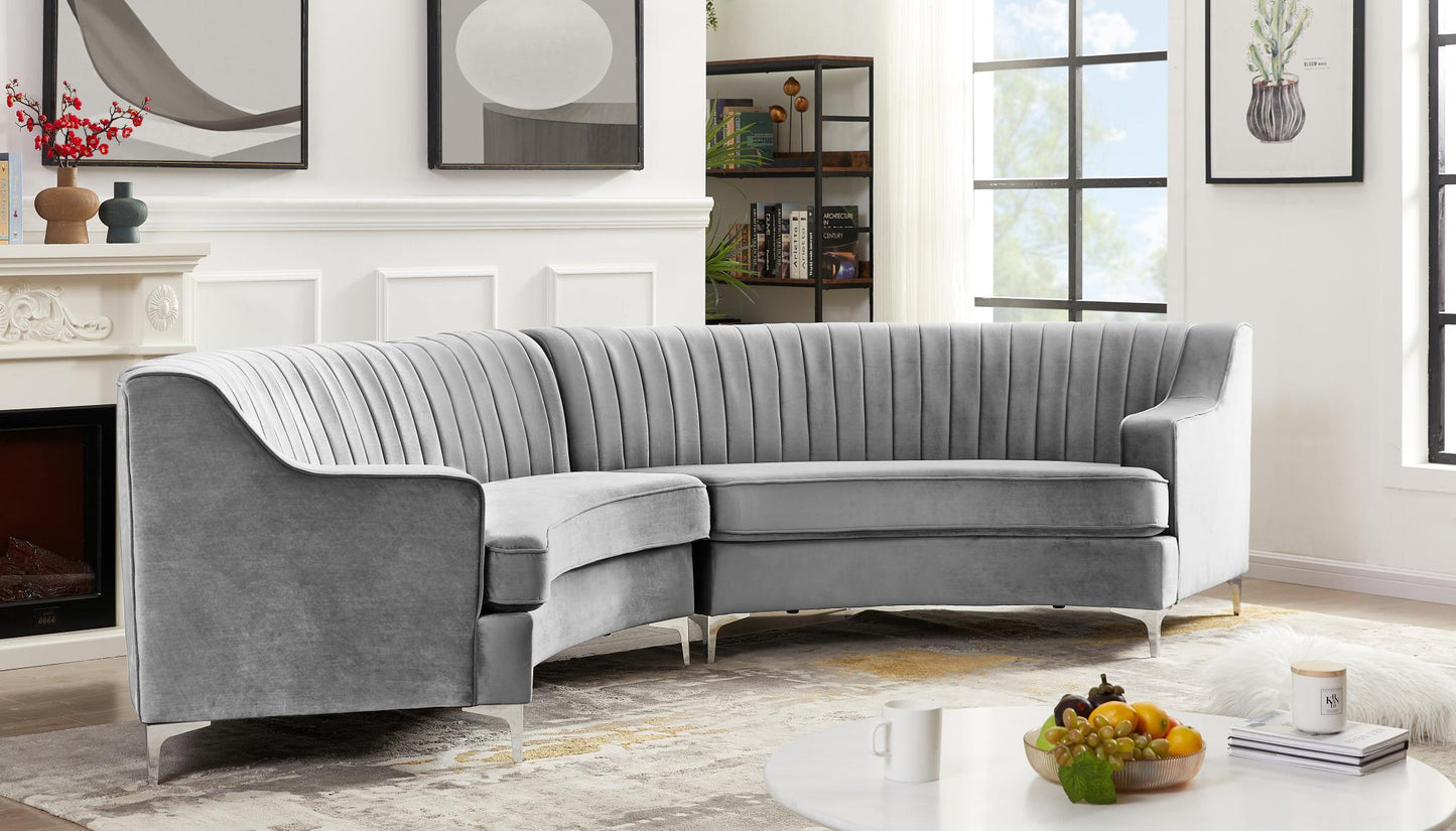 Velvet Curved Oversize Sofa for Living Room