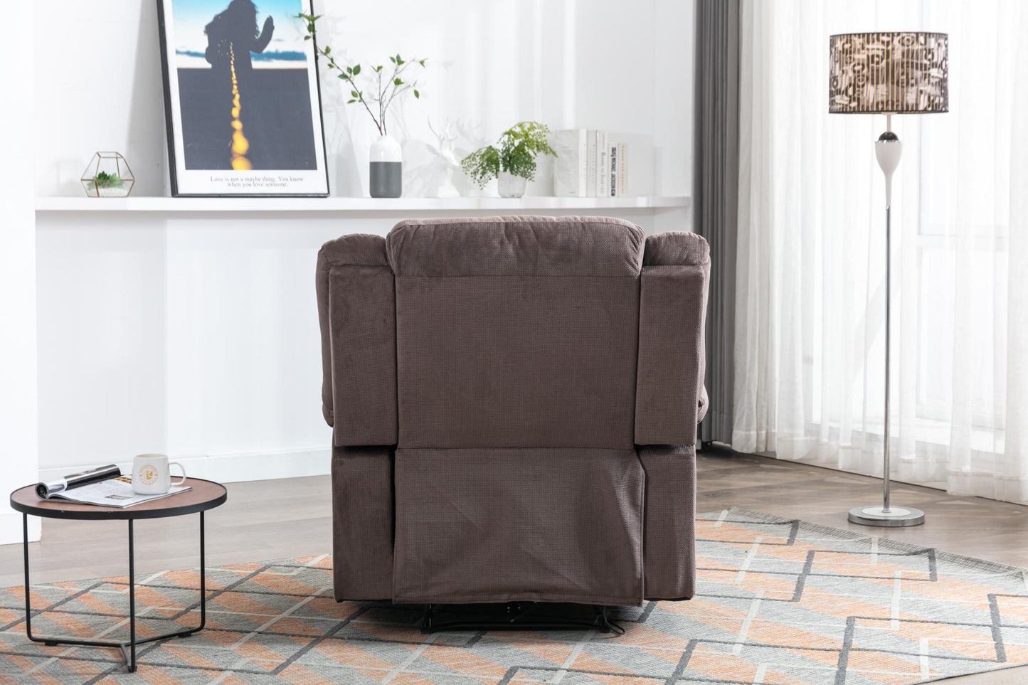 Classic Electric Recliner with Soft Cushion and Back, Armchair