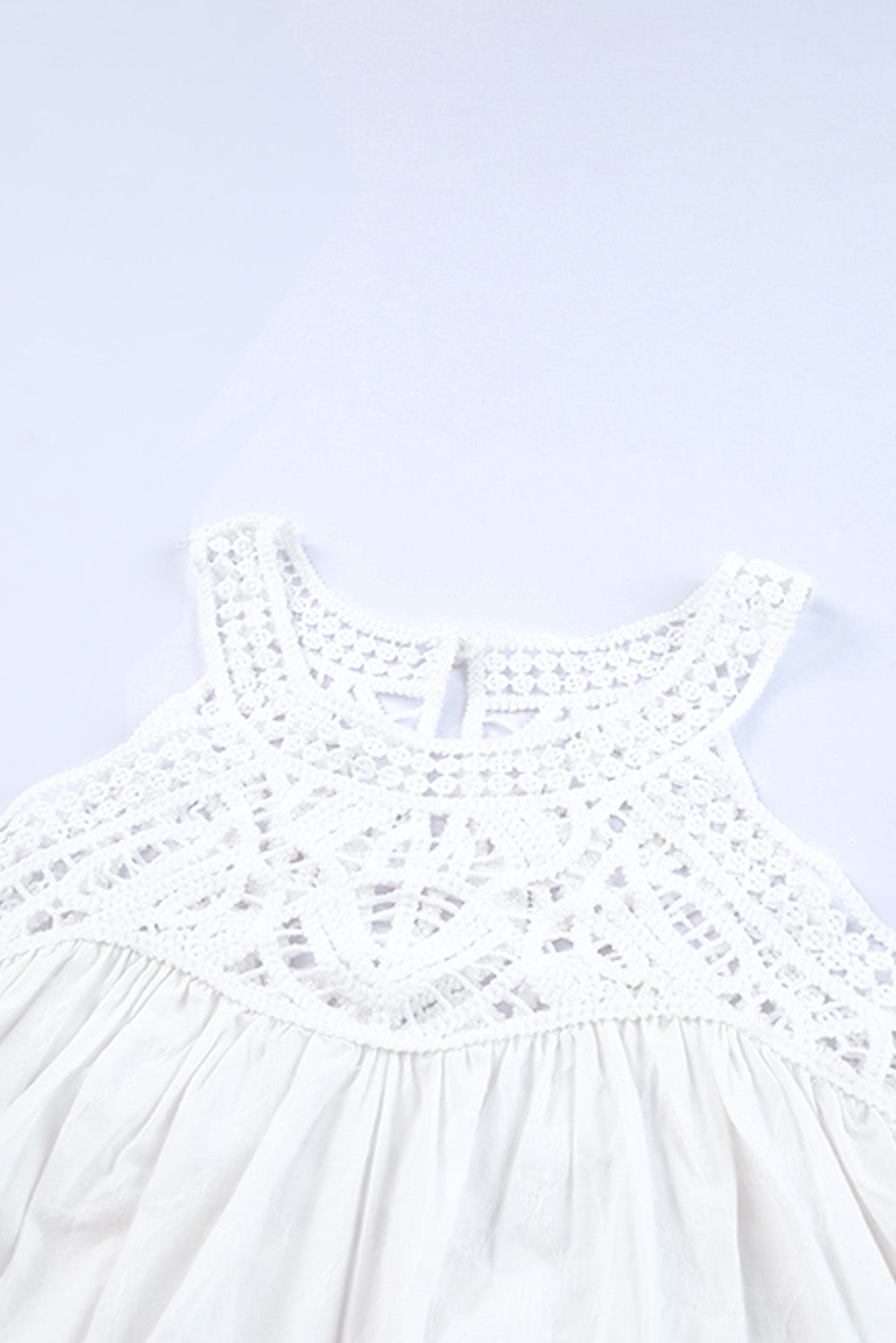 Lace Crochet Sleeveless Babydoll Top *