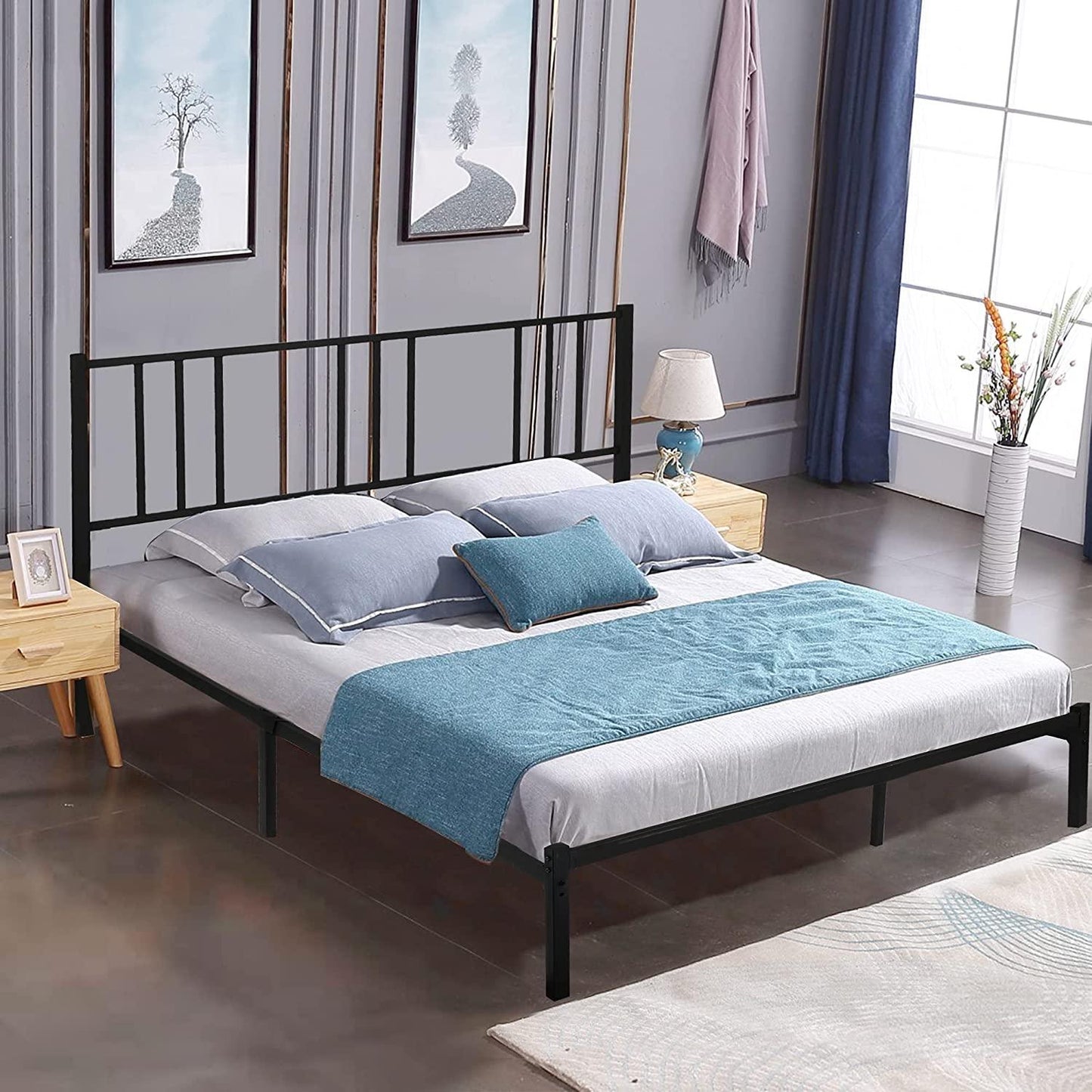 Queen Size Platform Bed w/ Headboard