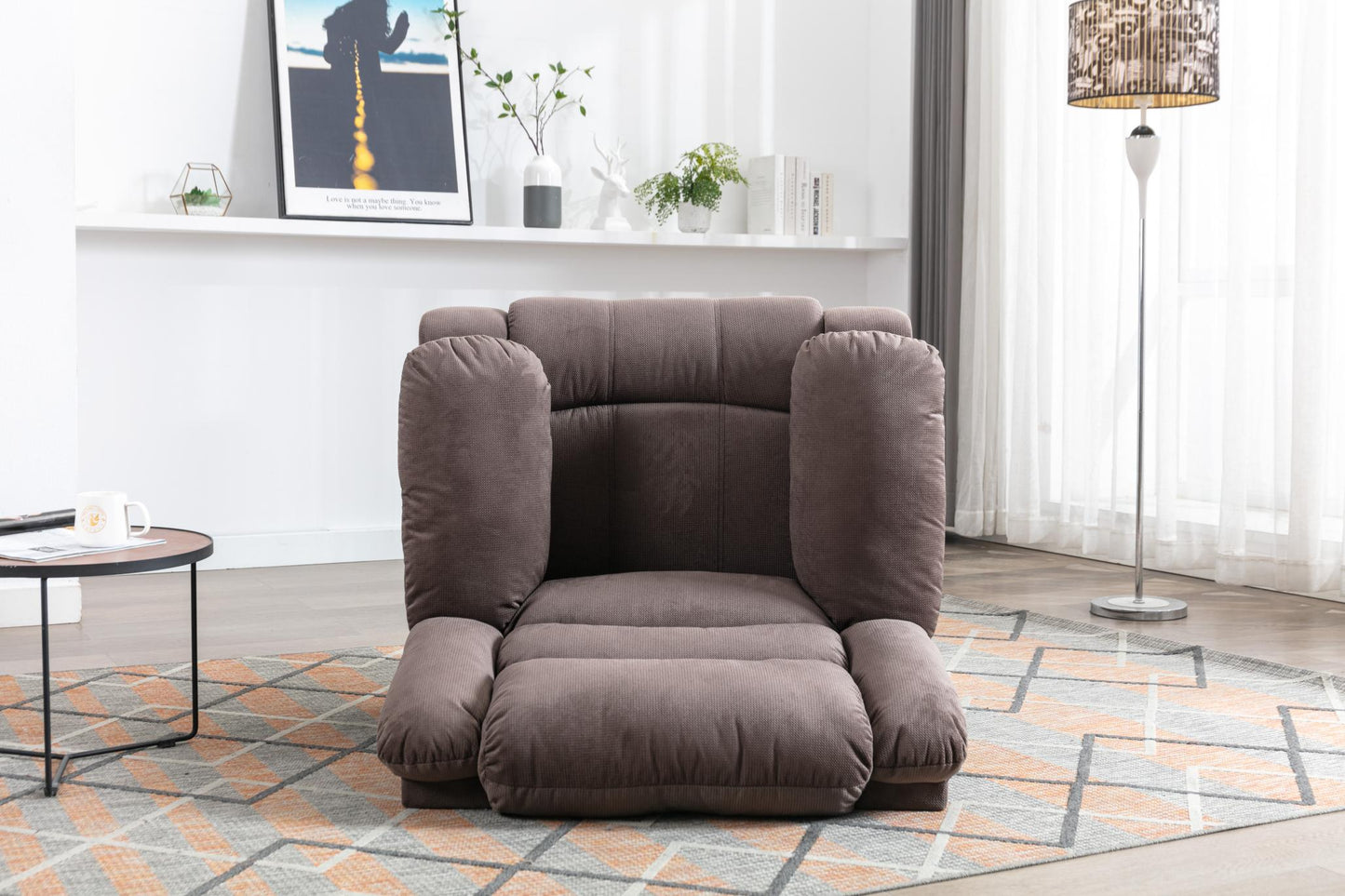 Classic Electric Recliner with Soft Cushion and Back, Armchair