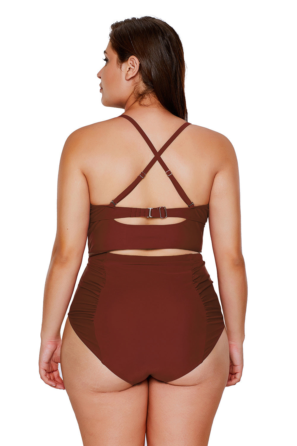 Strappy Neck Detail High Waist Swimsuit *