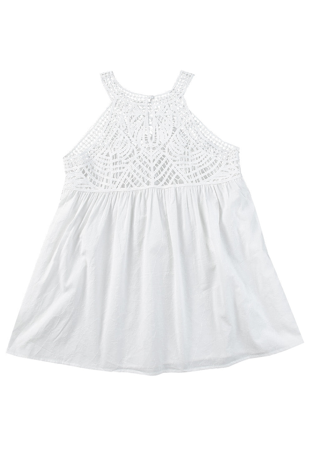 Lace Crochet Sleeveless Babydoll Top *