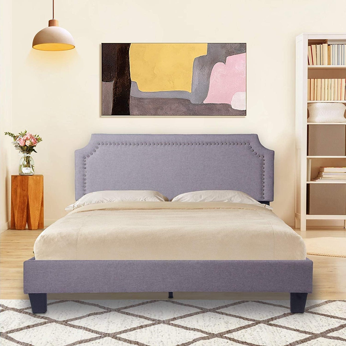 Queen Size Platform Bed Frame and Headboard