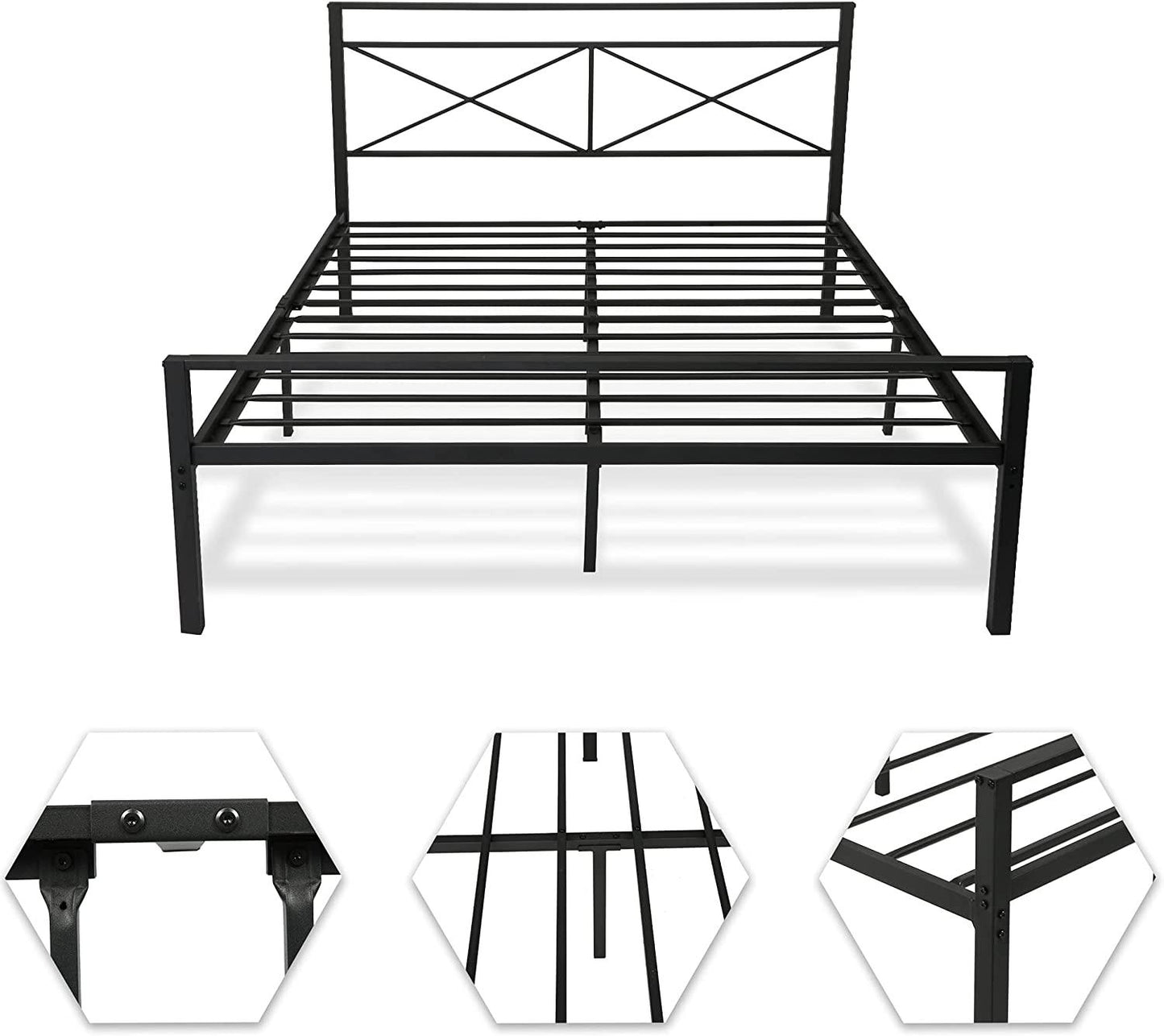 Queen Platform Bed Frame with Headboard